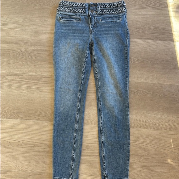 Free People Braided Belt Slit Pocket Skinny Jeans Size 26 - Picture 7 of 8